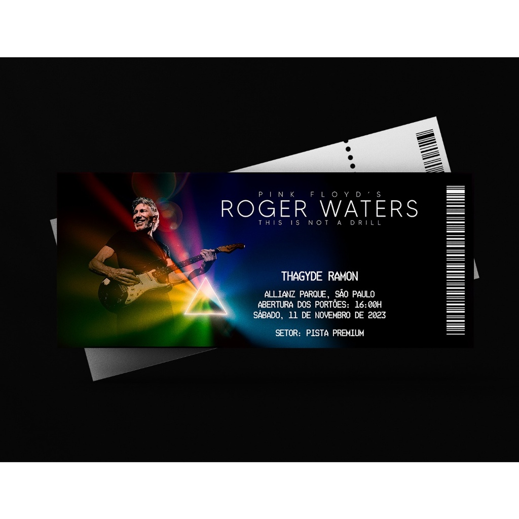 Ingresso Holográfico Personalizado Roger Waters - This Is Not a Drill