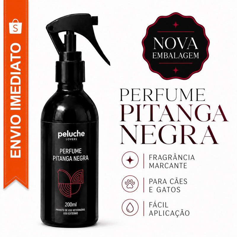 Perfume Premium de Pitanga Negra Pet Peluche 200ml para Cachorro e Gato – Máxima Fixação