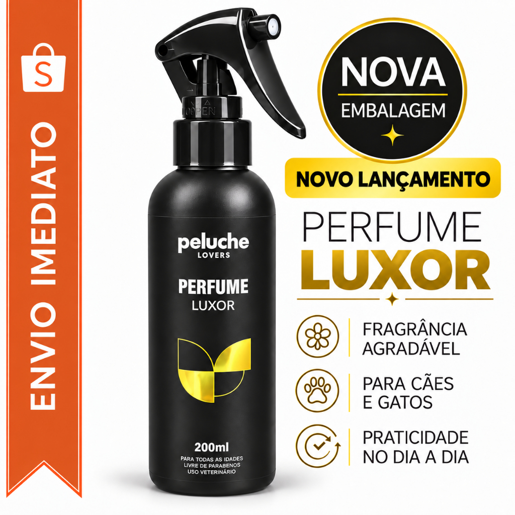 Perfume Premium Pet Peluche Luxor 200ml para Cachorro e Gato - Máxima Fixação
