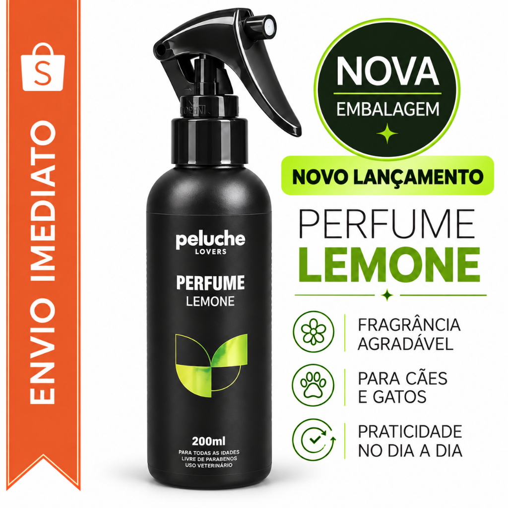 Perfume Premium Pet Peluche Lemone 200ml para Cachorro e Gato - Máxima Fixação
