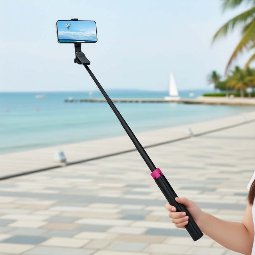 Tripé Extensível Para Selfie Stick Com Suporte Telefone Remoto Sem Fio Adequado Telefones iPhone E Android