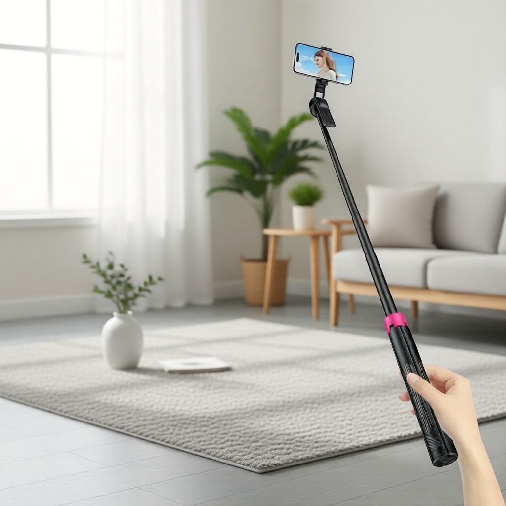 Bastão de selfie e tripé com controle remoto sem fio, suporte telescópico multifuncional para viajantes com iPhone e