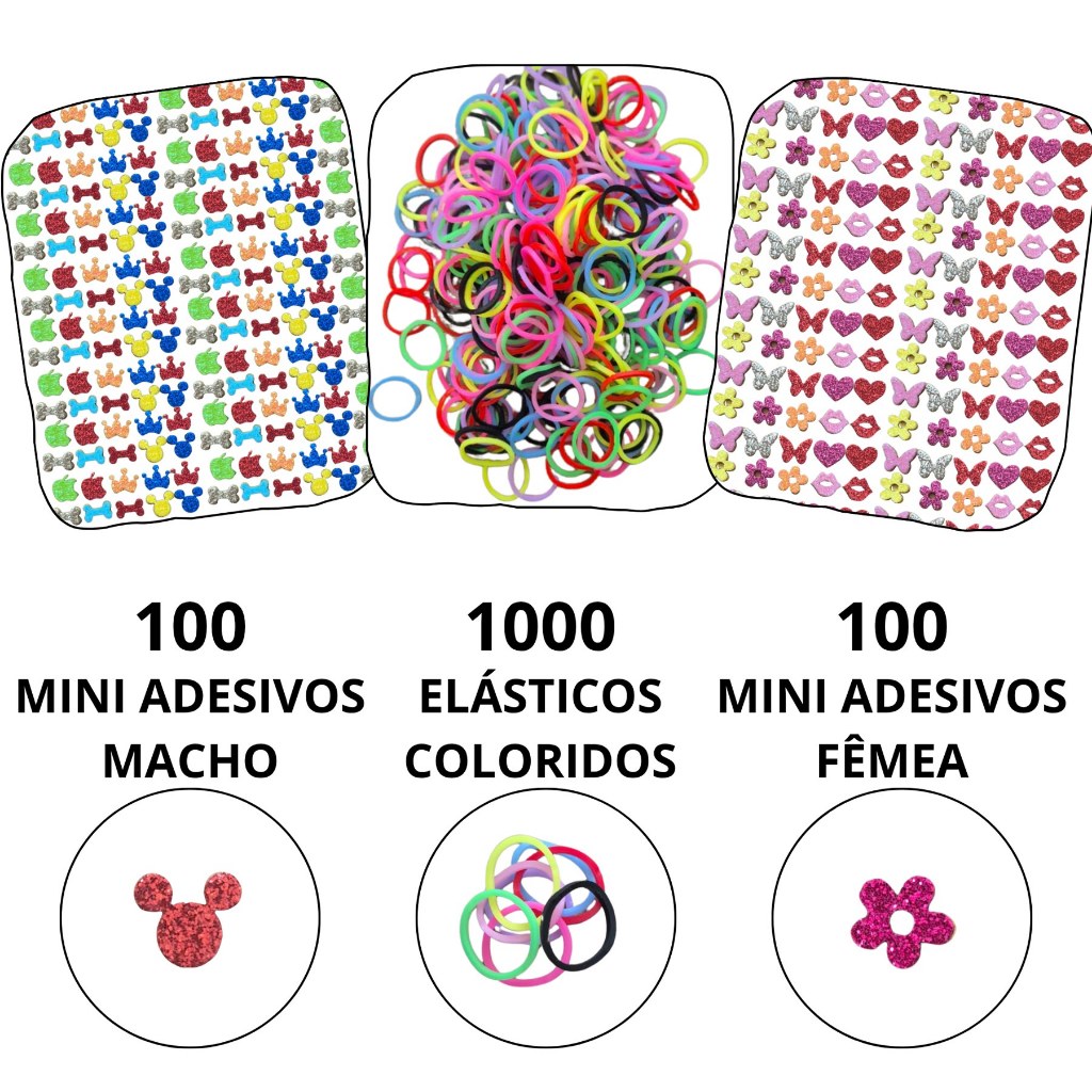 Kit Banho e tosa - Mini adesivos Pet - elástico