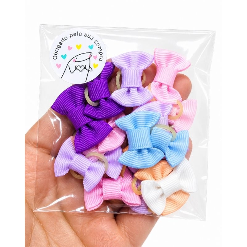 Kit 10 Laços Pet Mini 2cm para Cachorro Macho e Fêmea Banho e Tosa Acessório Pet