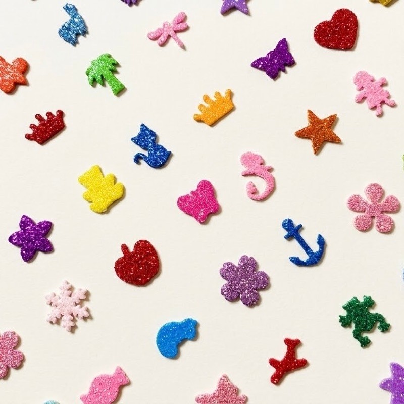 Mini Adesivo Pet 1,5cm para Machos, Fêmeas ou Misto em EVA com Glitter