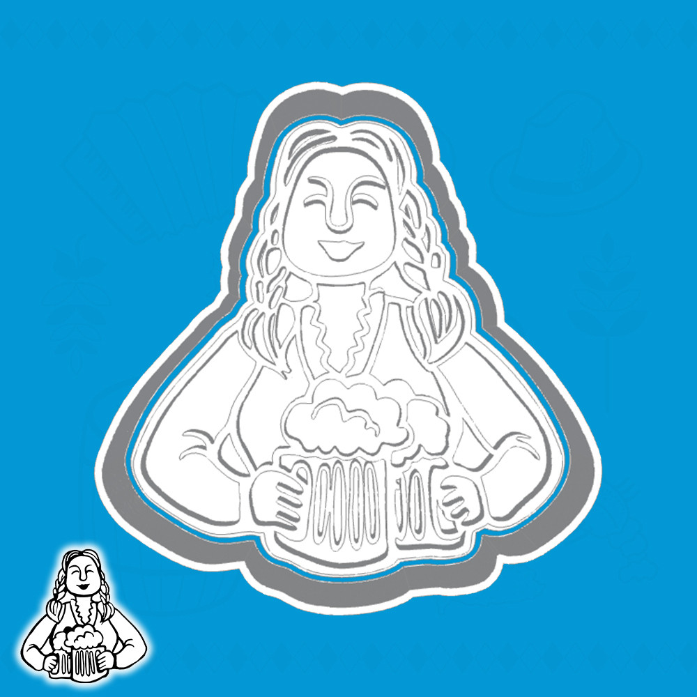 CORTADOR DE BISCOITO OKTOBERFEST - GARÇONETE BÁVARA COM CERVEJA (ESTILO 1)