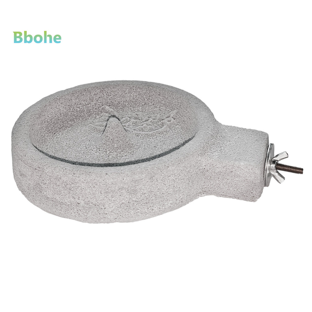 Natural Pumice Bird Food Bowl Stone Feeder for Cage 2-in-1 Water with Screw Mount – for Parakeets Finches Canaries for