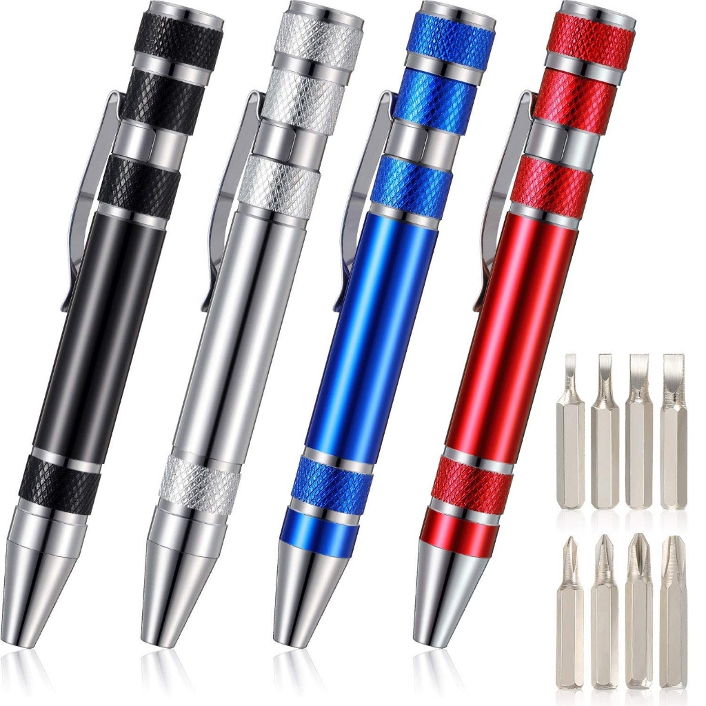 Pen Screwdriver Multitool Handy Tool 8 in 1 Magnetic Pocket Screwdriver Precision Function for Mini Gadgets(4 Pieces)