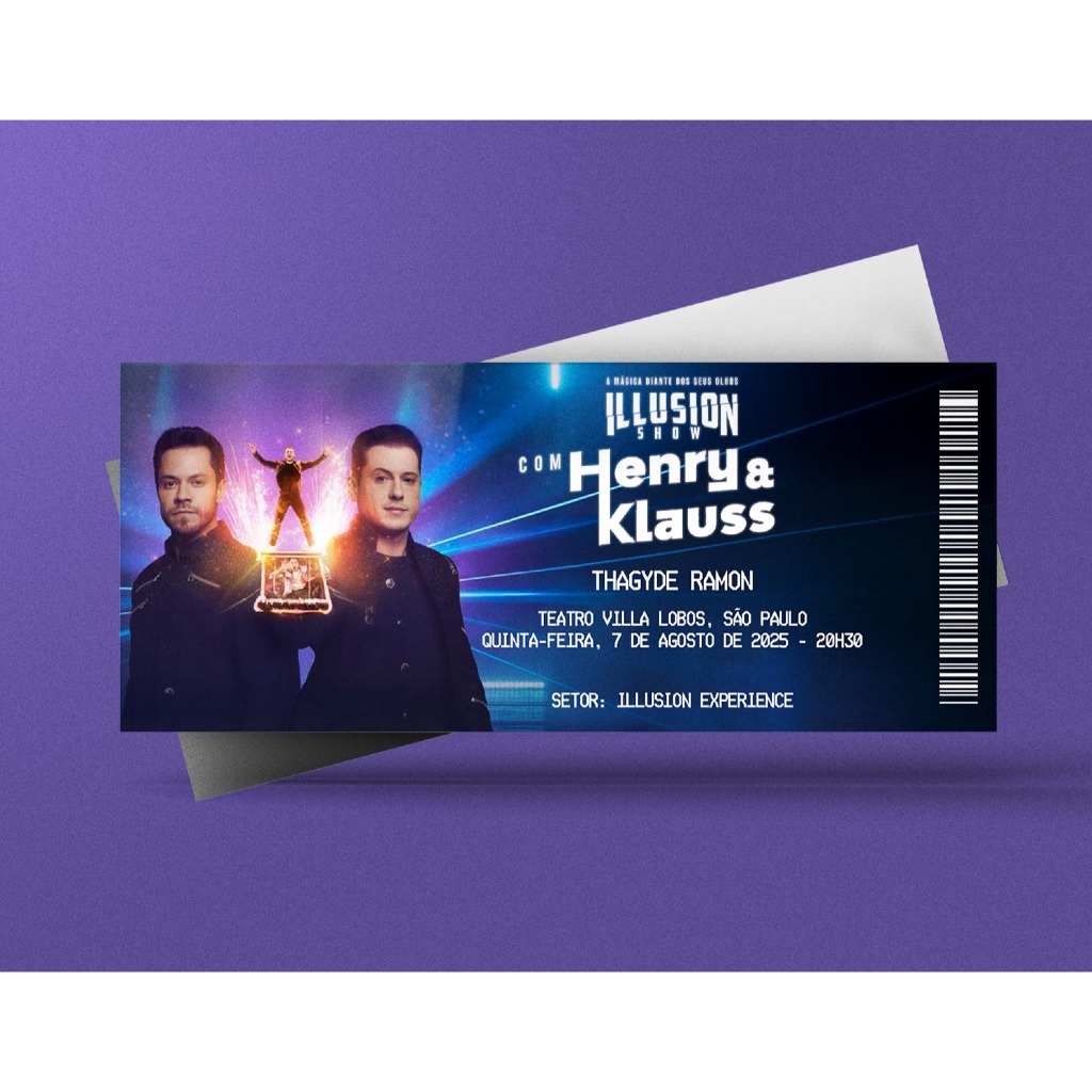 Ingresso Holográfico Personalizado Henry & Klauss Illusion Show