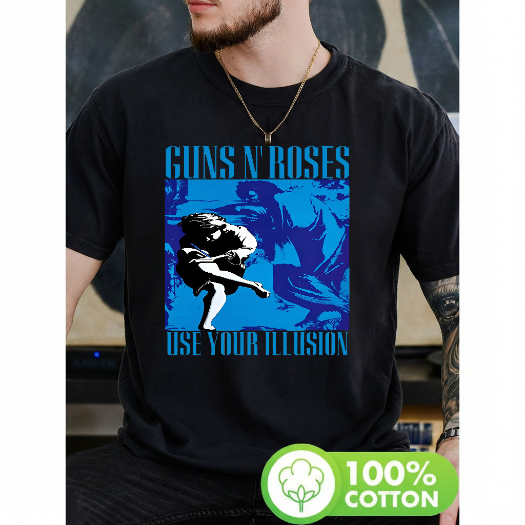 Camiseta Masculina Estampa Guns N Roses Use Your Illusion Moderna Estilosa Atemporal Rock