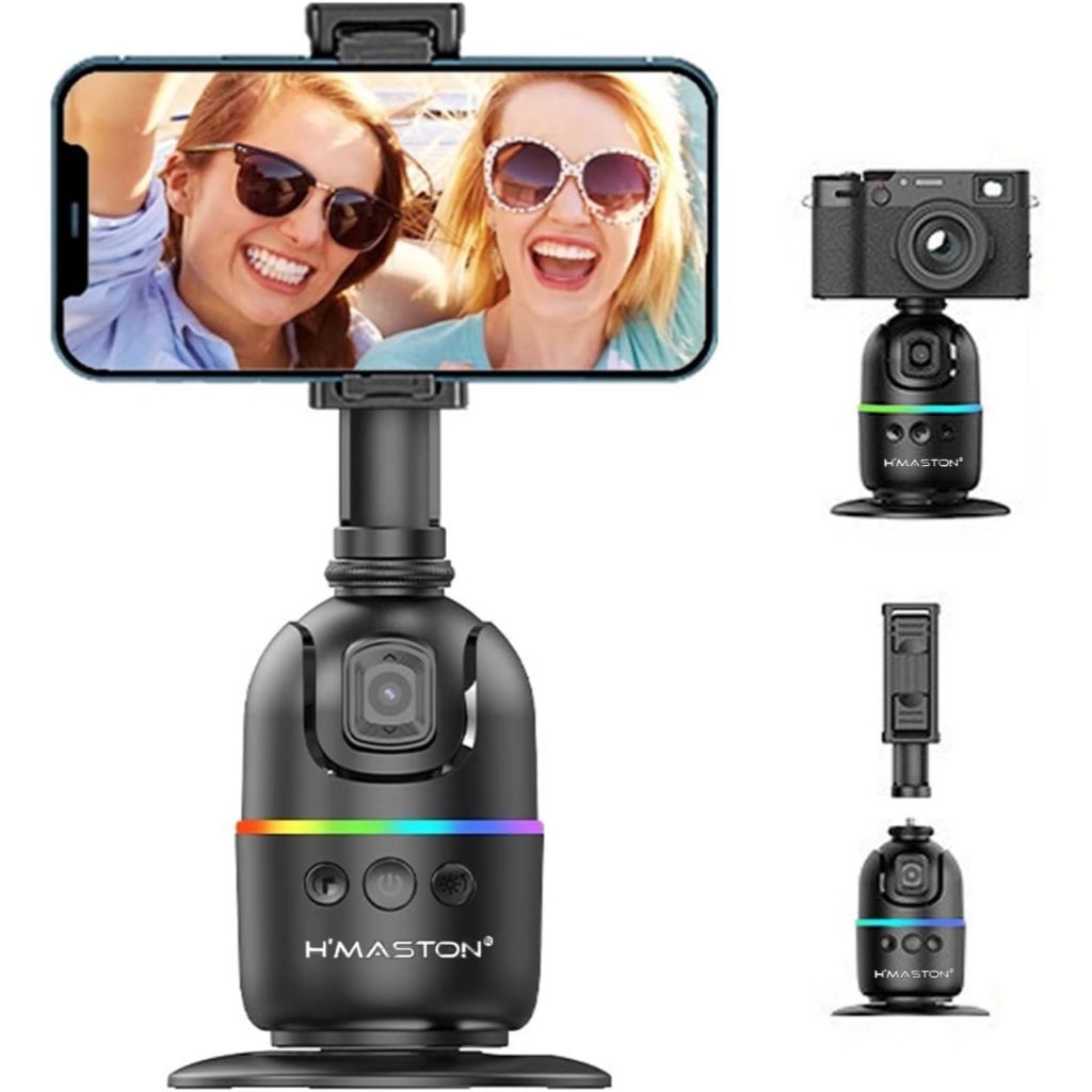 Selfie Stick Tripod 360° AutoFace Tracking,Pan-Tilt,controlador destacável para transmissão H‘maston  ZB05