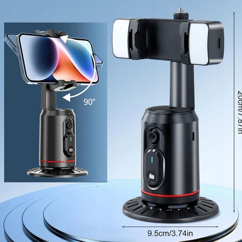 Selfie Stick Tripod 360° AutoFace Tracking,Pan-Tilt,controlador destacável para transmissão ao vivo e selfie