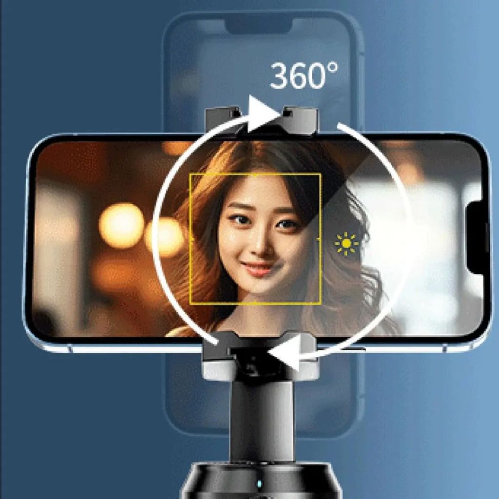 Selfie Stick Tripod 360° AutoFace Tracking,Pan-Tilt,controlador destacável para transmissão ao vivo e selfie