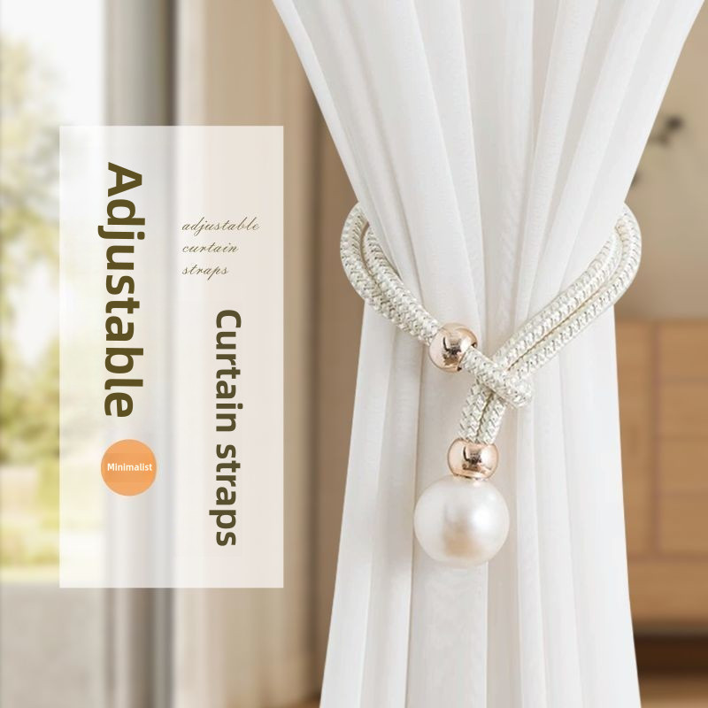 Correia De Cortinas Não Perfurada Pull-out Pérola Cinta Corda Cortina Fivela Acessórios