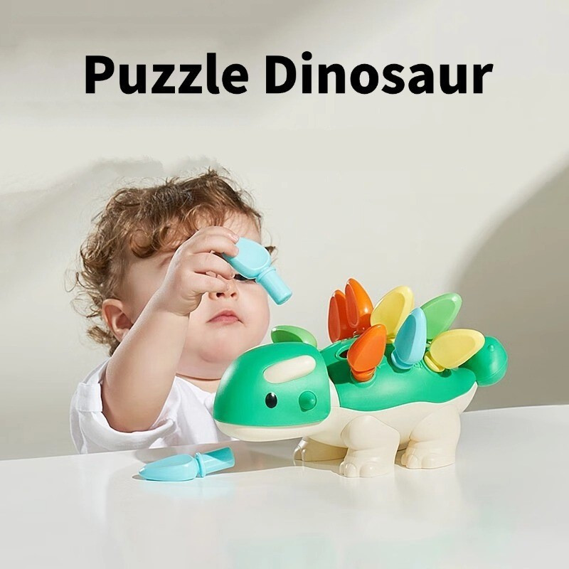 Brinquedos Educativos Para Bebês Ankylosaurus Plug-in E Pull-out Motor Fino Coordenação Concentração Mão-Olho 1 Ano De I