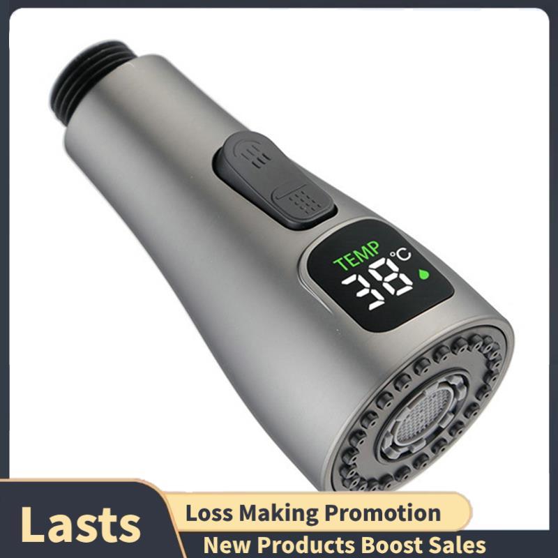 Adaptador De Torneira Da Cozinha Bico Pull Out LED Display Digital Universal Torneiras Pia Água Bubbler Conector