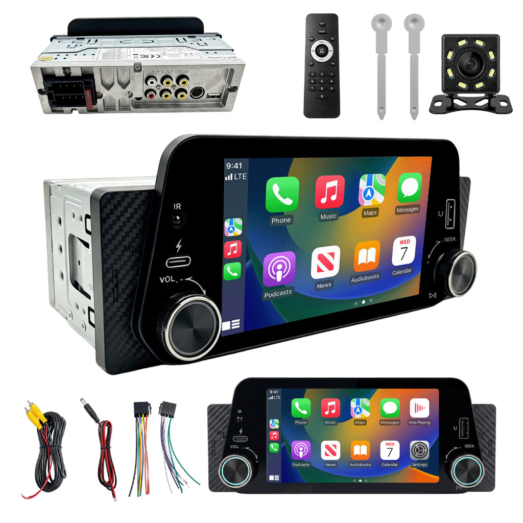 Sem Fio Carplay & Android Auto 5 Polegadas1 Din universal Car Stereo Rádio MP5 Bluetooth Player