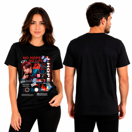 Camiseta T-shirt Unissex Algodão COREANO Kpop J-hope Integrantes banda