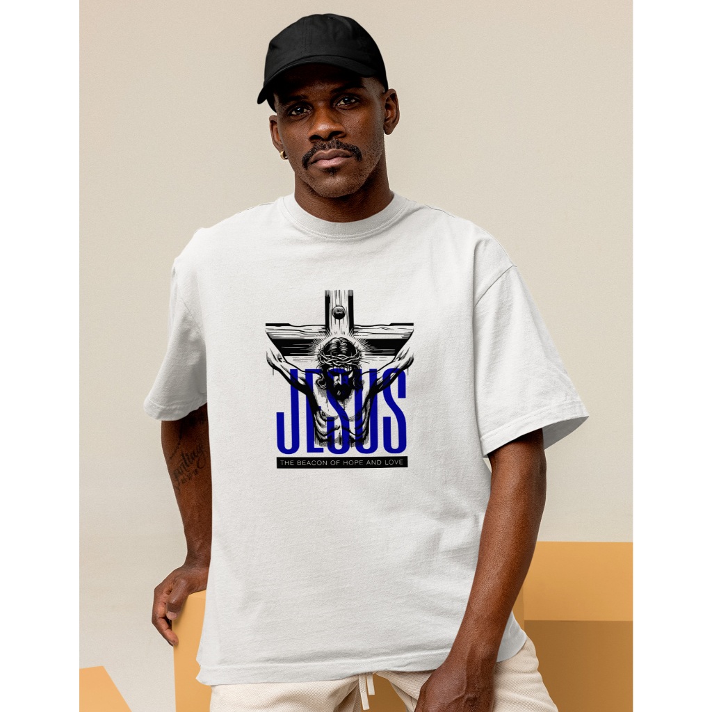 Camiseta Camisa Hope and Love Jesus Salvador Cristão Religião 100% Algodão Estampada CMS-RLG-011