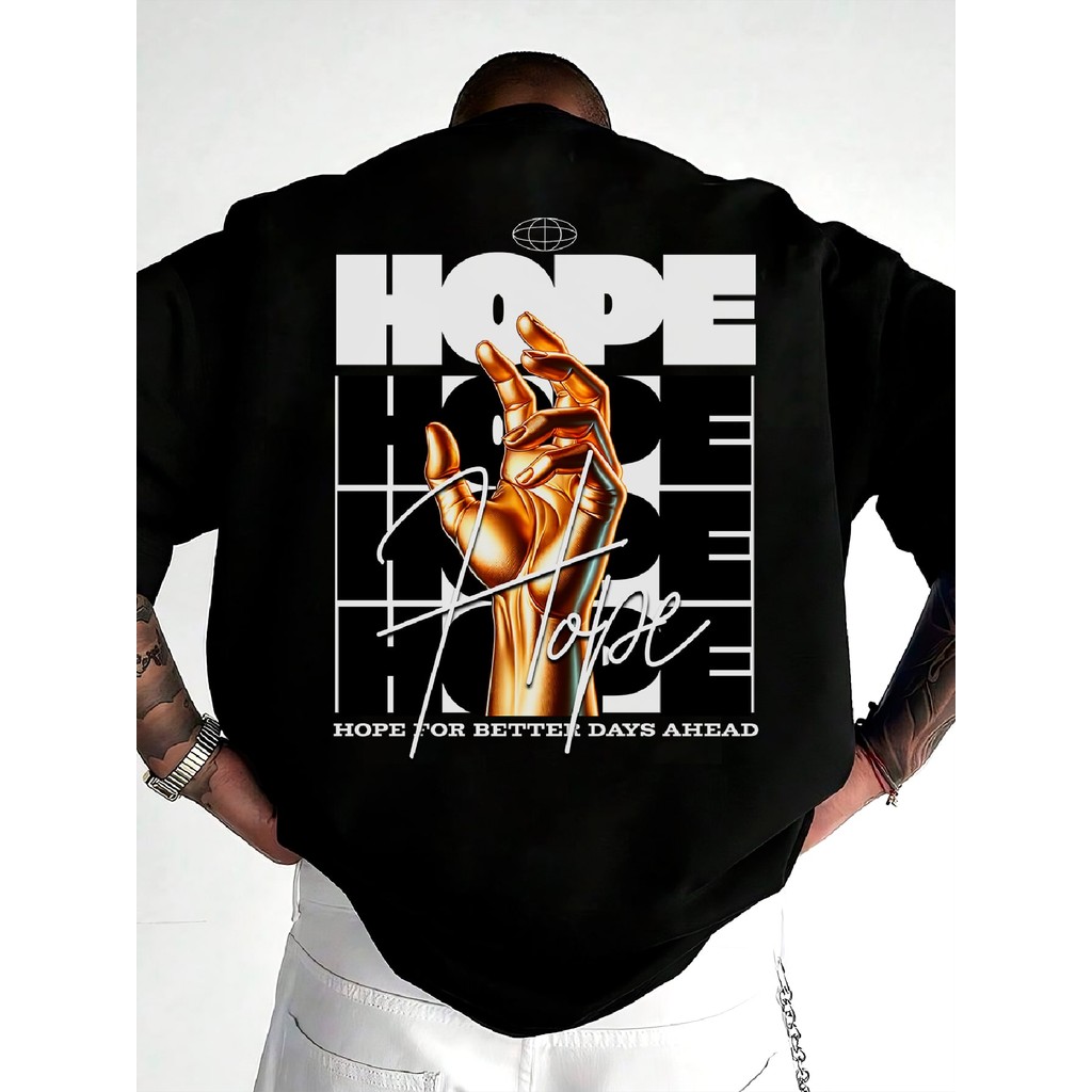 Camisa Camiseta Básica Mão Hope Blusa Masculina Gola Redonda Lançamento