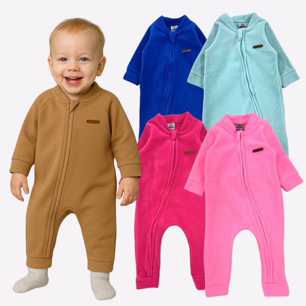 Macacão Microsoft Liso Pettenati Bebê Zíper Inverno Baby Antialérgico Anti-Pilling