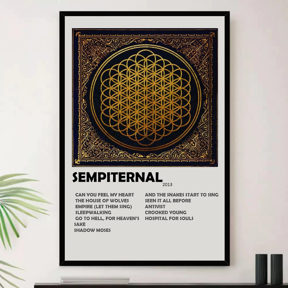 Quadro Placa Decorativa Música Internacional Bring Me the Horizon Heavy Metal Metal Alternativo Álbuns com Moldura