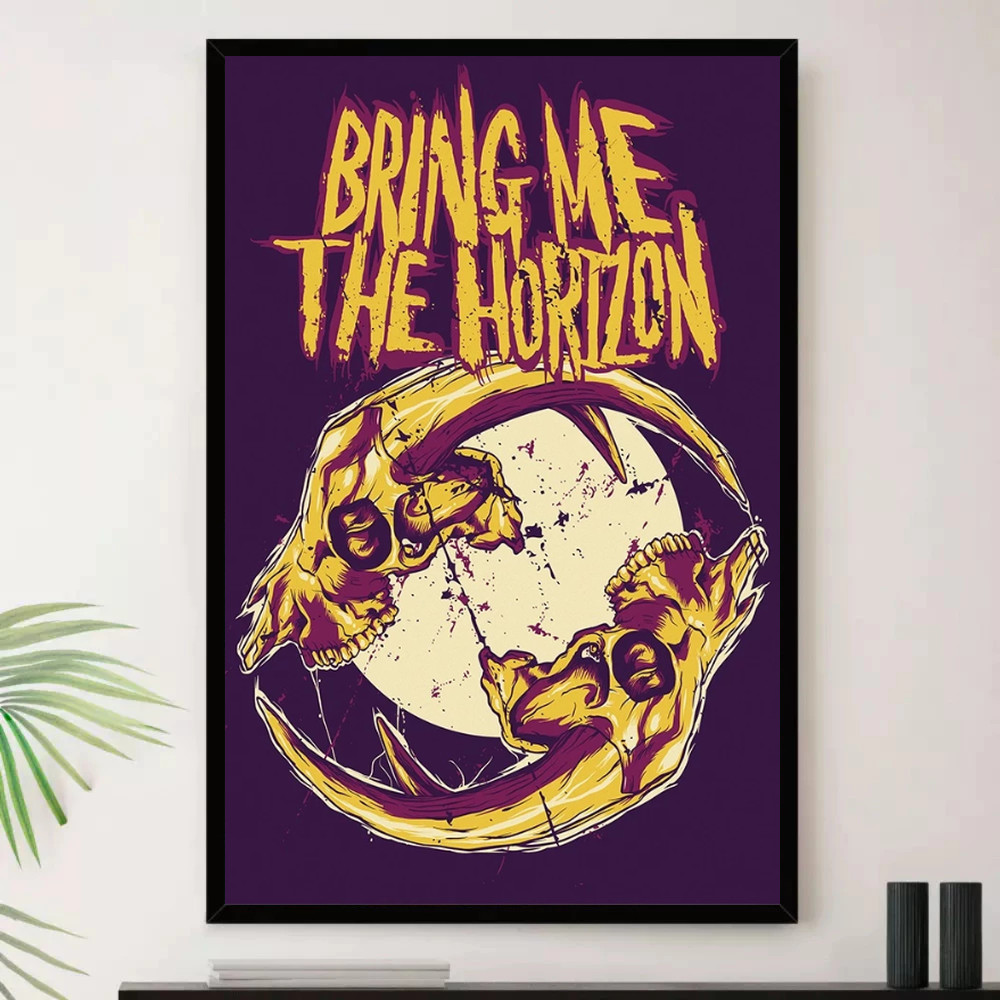 Quadro Placa Decorativa Música Internacional Bring Me the Horizon Heavy Metal Metal Alternativo Álbuns com Moldura