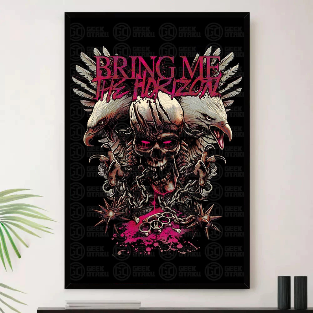 Quadro Placa Decorativa Música Internacional Bring Me the Horizon Heavy Metal Metal Alternativo Álbuns com Moldura