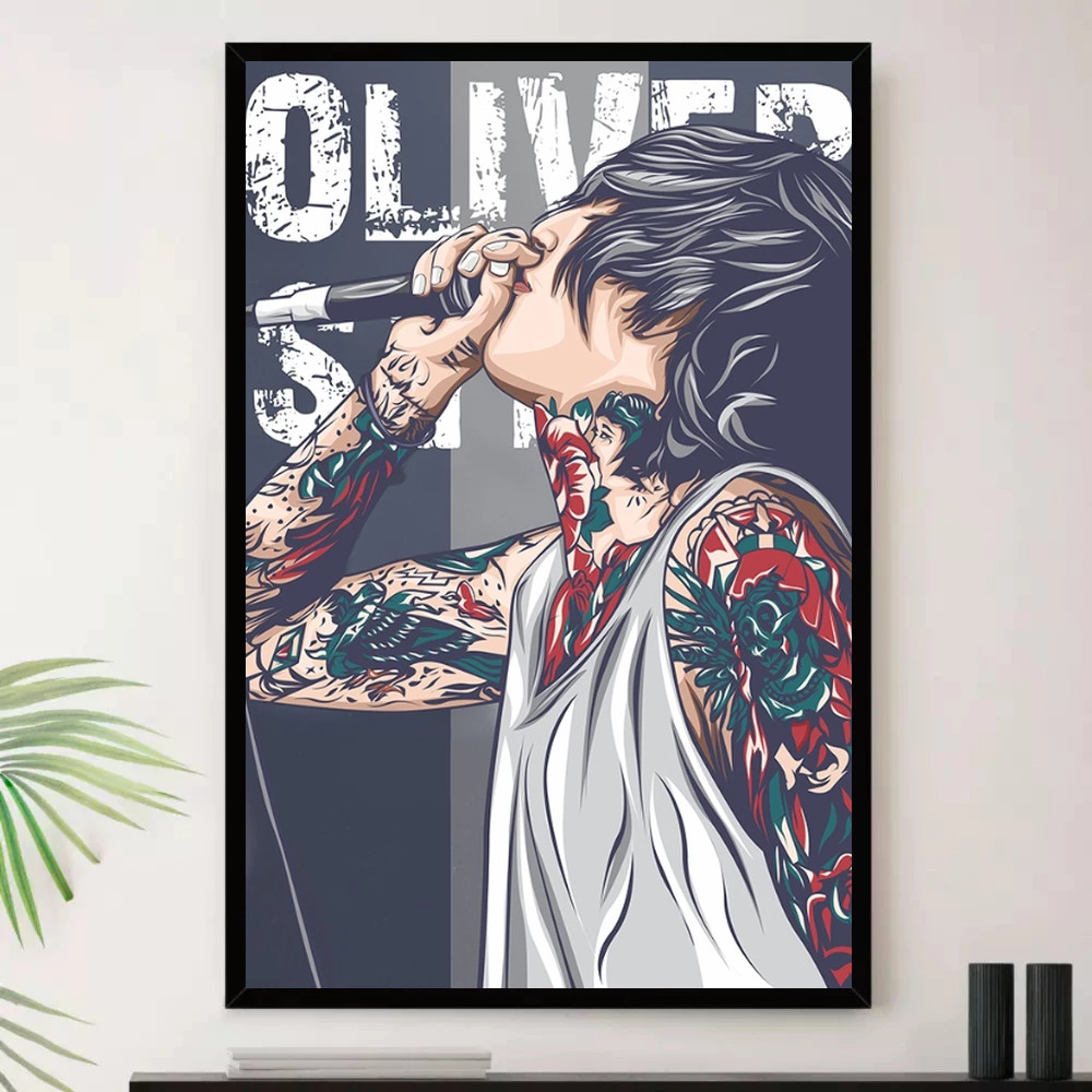Quadro Placa Decorativa Música Internacional Bring Me the Horizon Heavy Metal Metal Alternativo Álbuns com Moldura