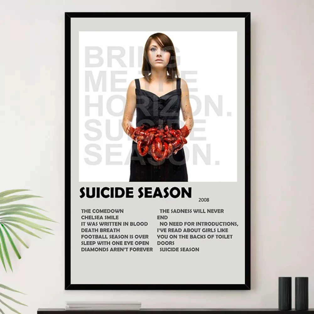 Quadro Placa Decorativa Música Internacional Bring Me the Horizon Heavy Metal Metal Alternativo Álbuns com Moldura