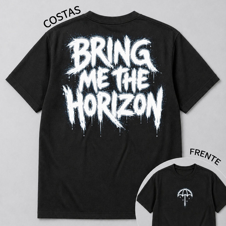 Camiseta Bring Me The Horizon Camisa Banda Rock 100% Algodão Unissex Plus Size Blusa