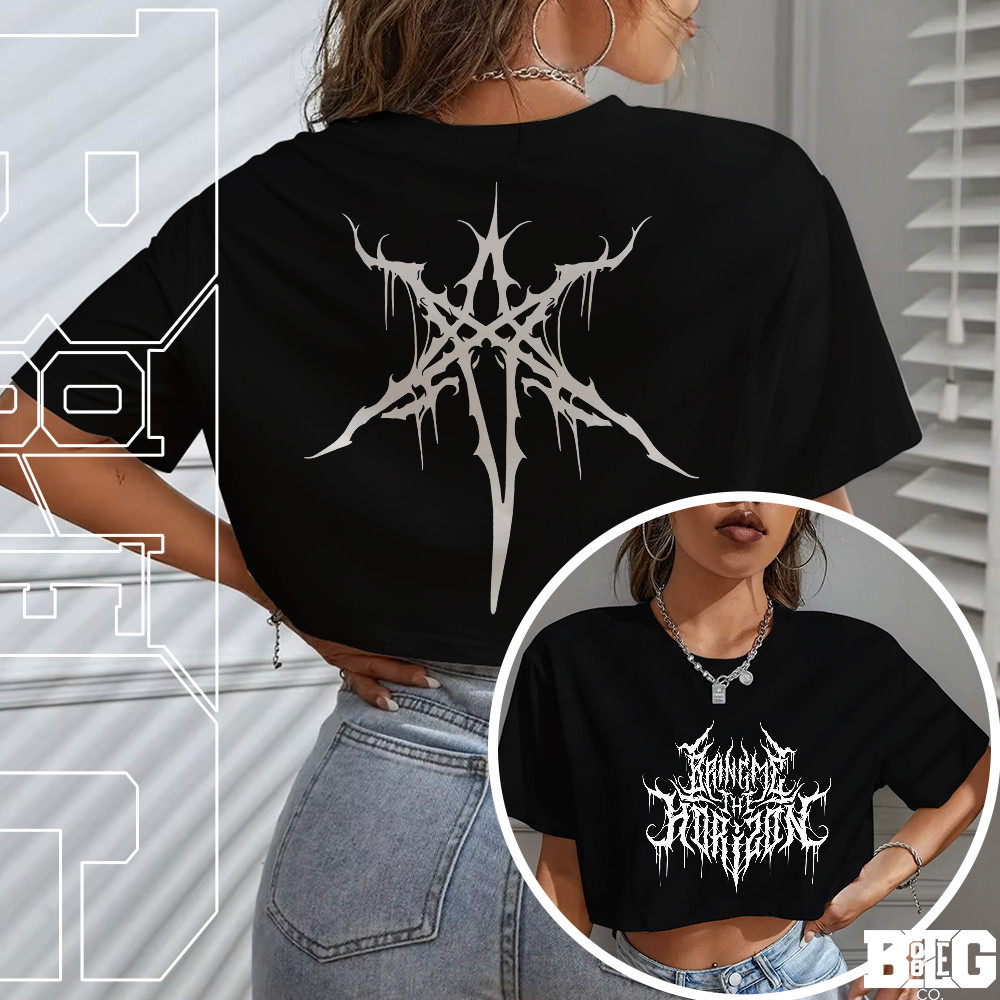 Blusa Cropped Manga Curta Bring Banda Rock Roll Gotico Tshirt Feminina Ideal para o Dia a Dia.