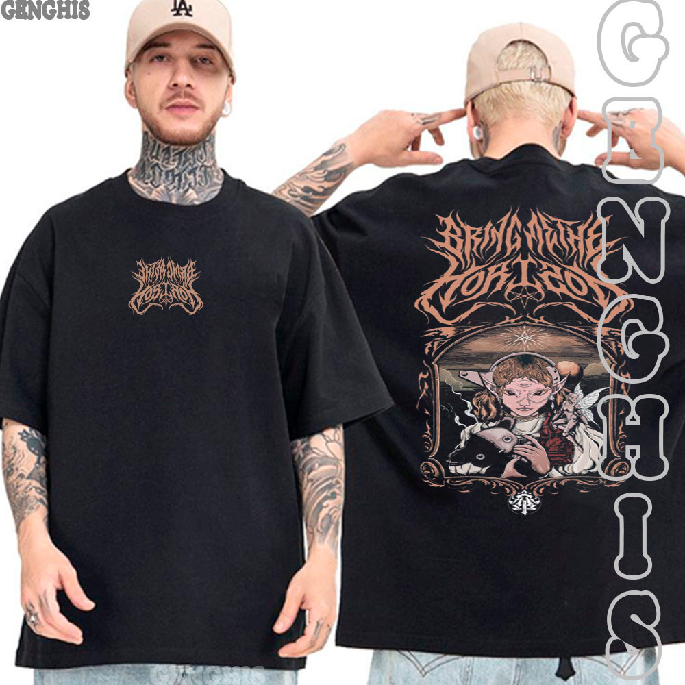 Camiseta Bring Me the Horizon Banda De Rock Camisa Basica e Overiszed Algodão