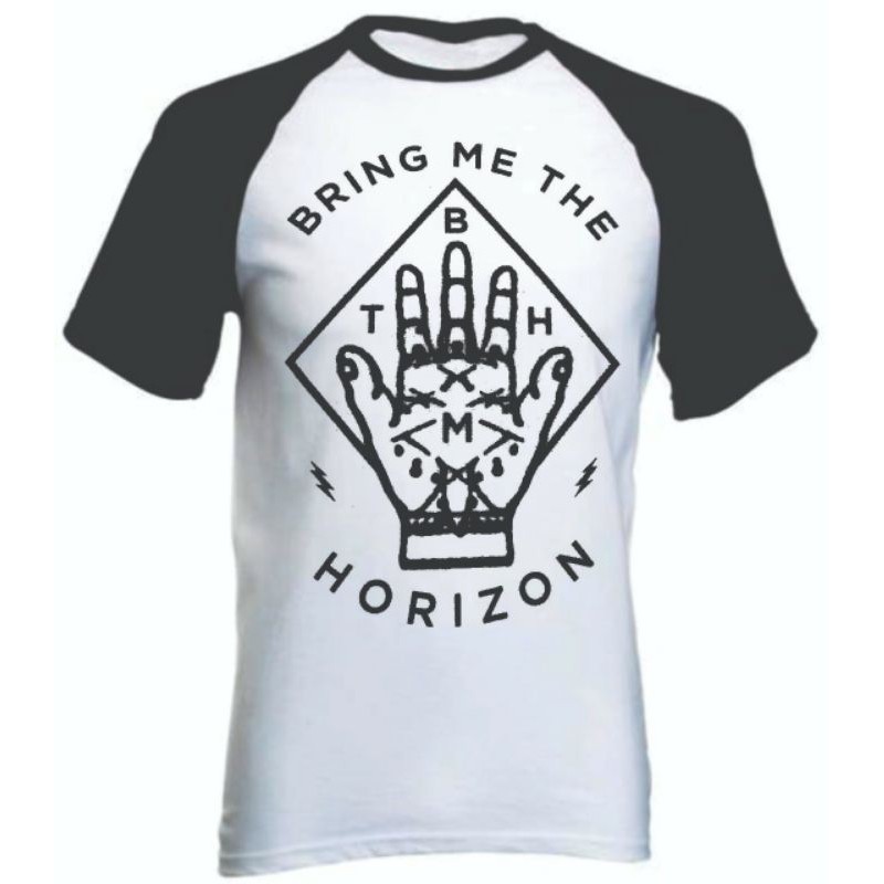 Camisa de rock camiseta raglan banda Bring Me The Horizon 2 malha 100% algodão disponível feminina e masculina todos os tamanhos disponíveis