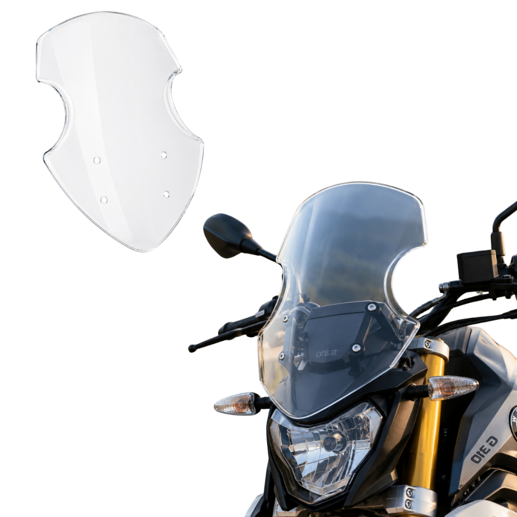 Bolha Para Parabrisa Cristal 3mm BMW G310 Para Moto Proteção UV