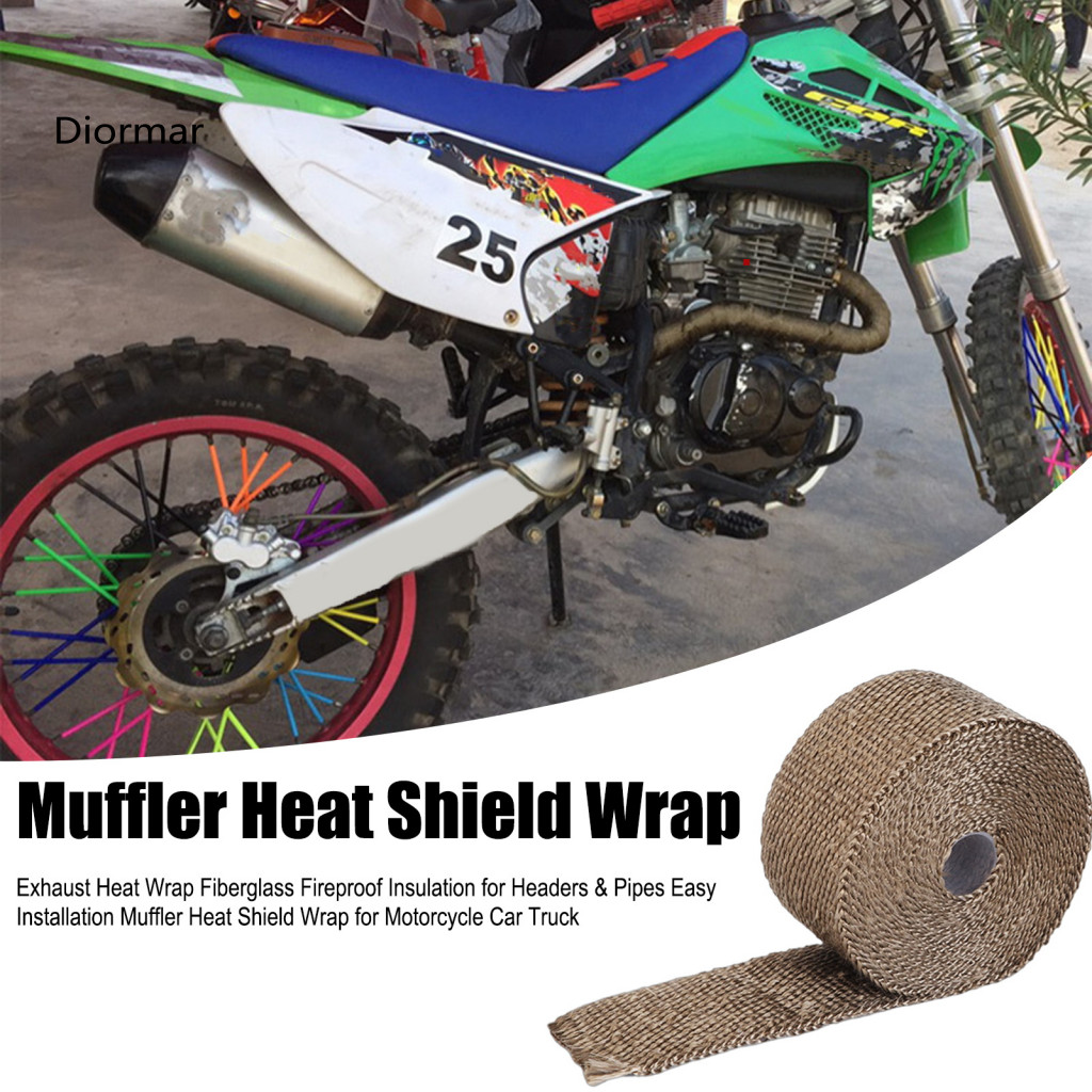 Fiberglass Exhaust Insulation Motorcycle Heat Wrap Fireproof for Car Truck Pipes Headers Easy Install Muffler
