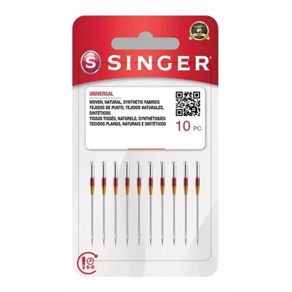 Agulha Singer 2020 Máquina Costura Domestica HAx1 130/705H Pacote com 10 Agulhas Ponta Bola