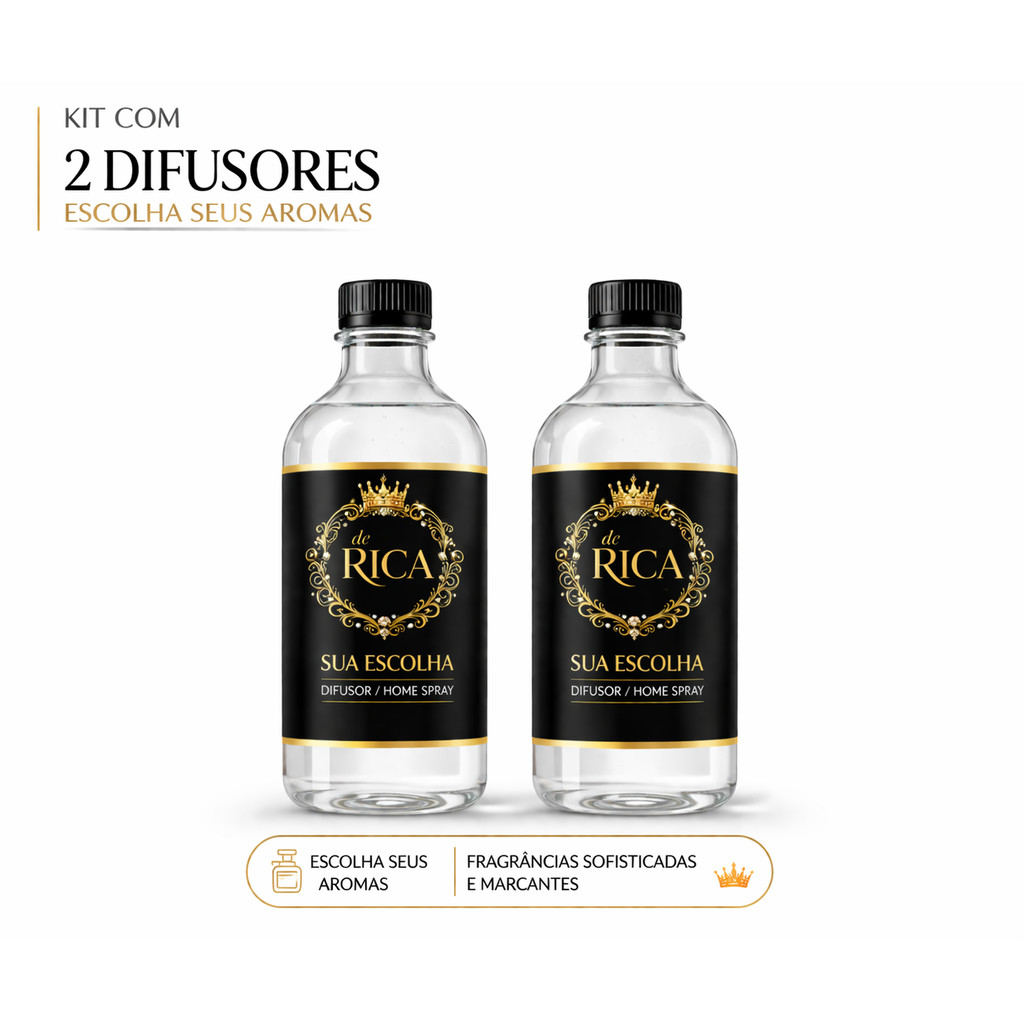 Kit 02 Difusores de Ambiente de Rica 500ml – Escolha Seus Aromas