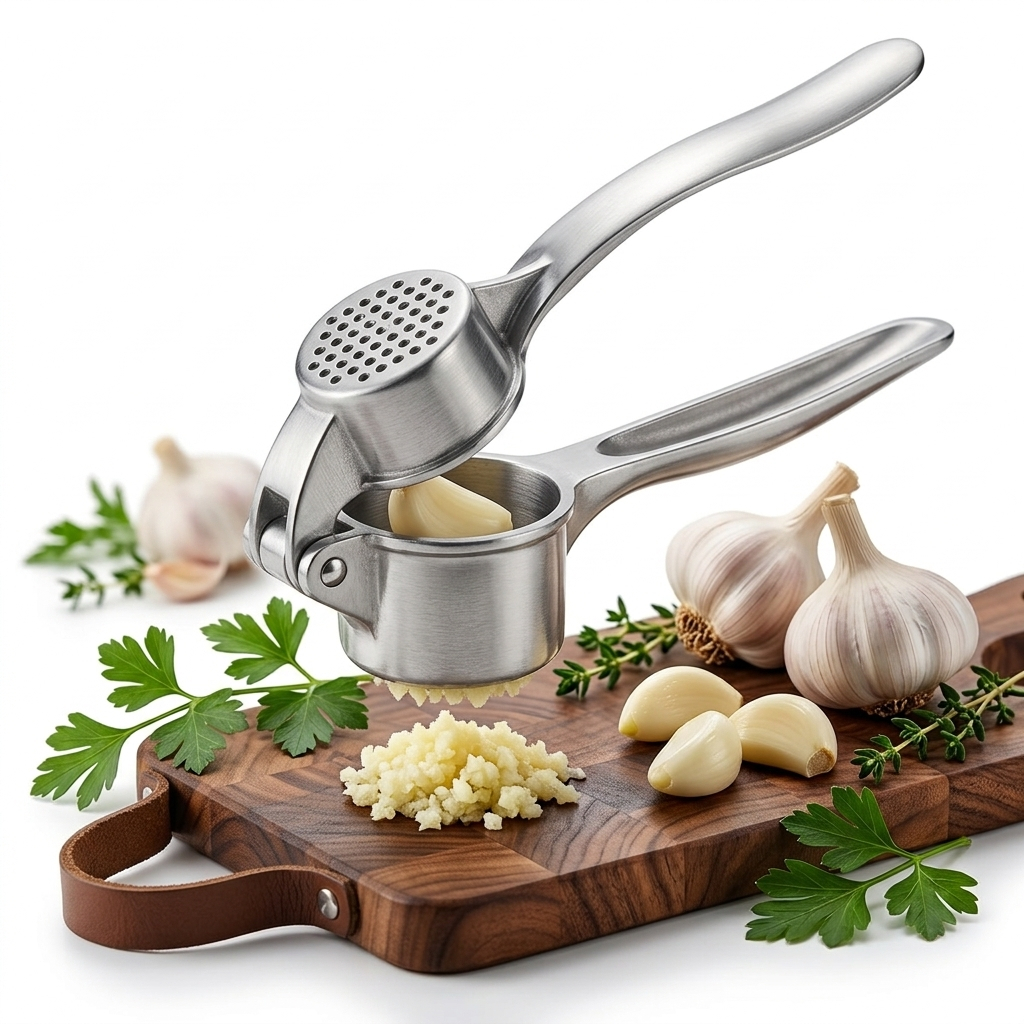 Espremedor de Alho Inox Premium Durabilidade Design Moderno Compacto para Cozinha