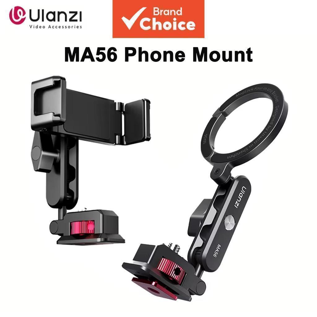 Suporte Magnético Ulanzi MA56 4 em 1 MagLock para Câmera, Suporte para iPhone e Android, Giratório Completo, Rosca de