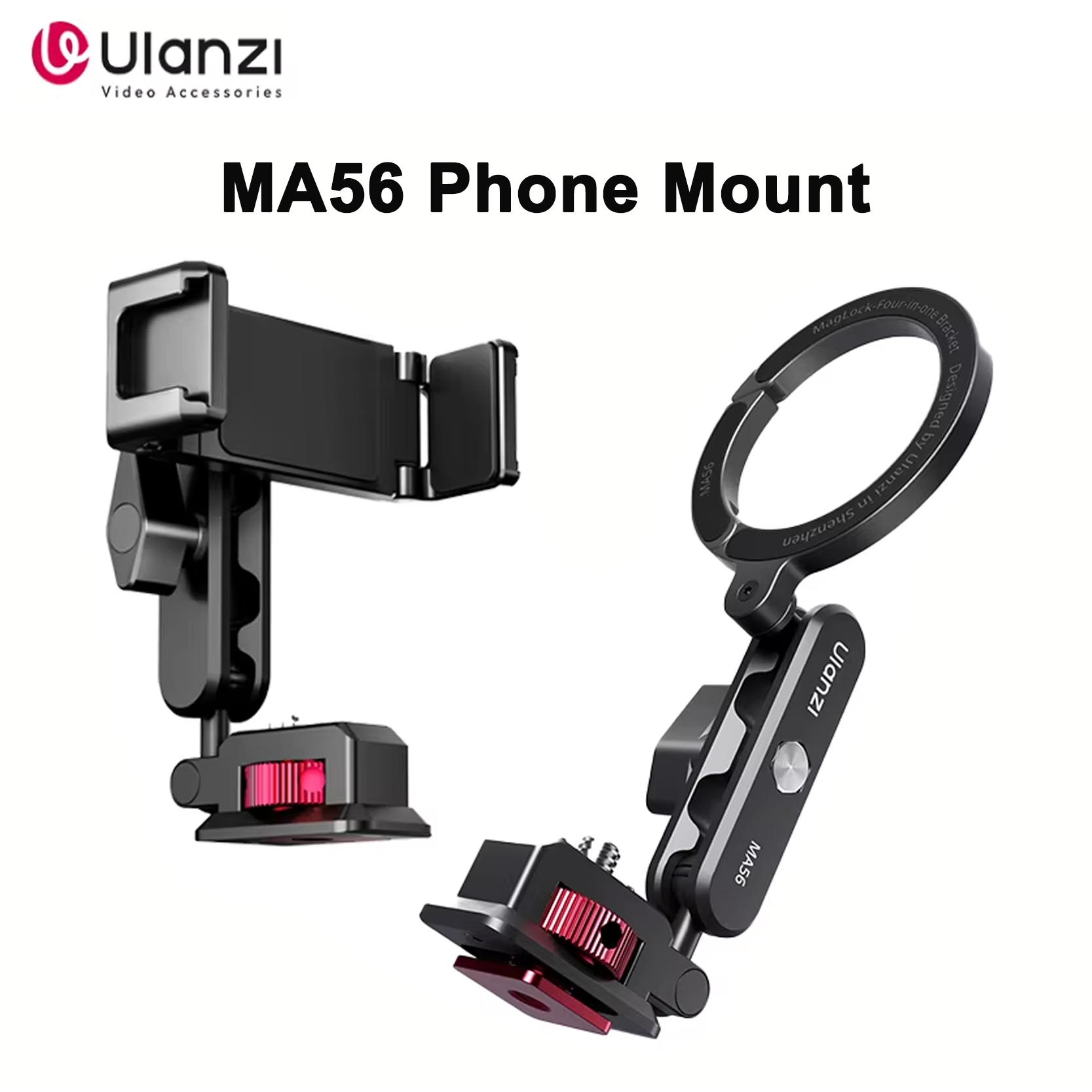 Suporte Magnético Ulanzi MA56 MagLock para Câmera com Base Giratória e Sapata Fria / para iPhone/Android
