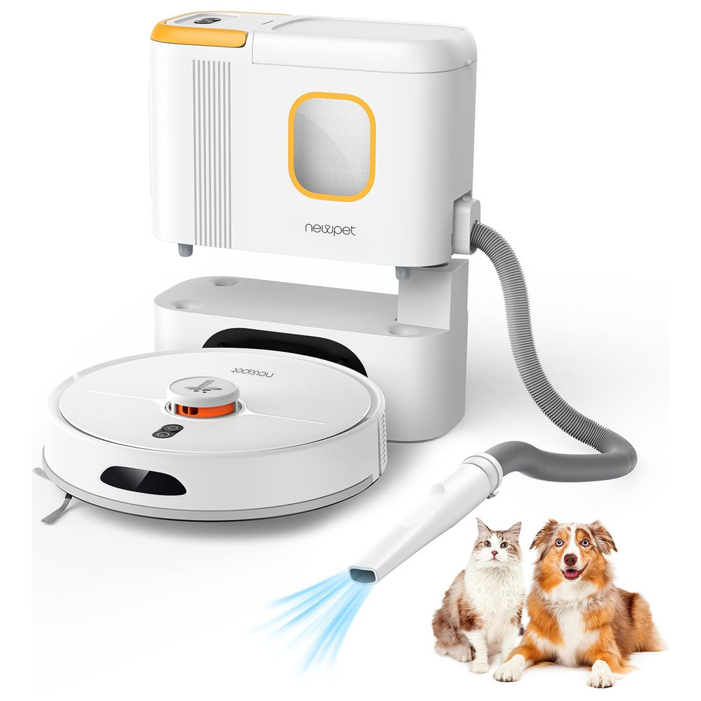 Newpet Robô Aspirador 6000Pa Com 3D Radar a laser Sistema de navegação Mapeamento Inteligente (aspiração/barbear)