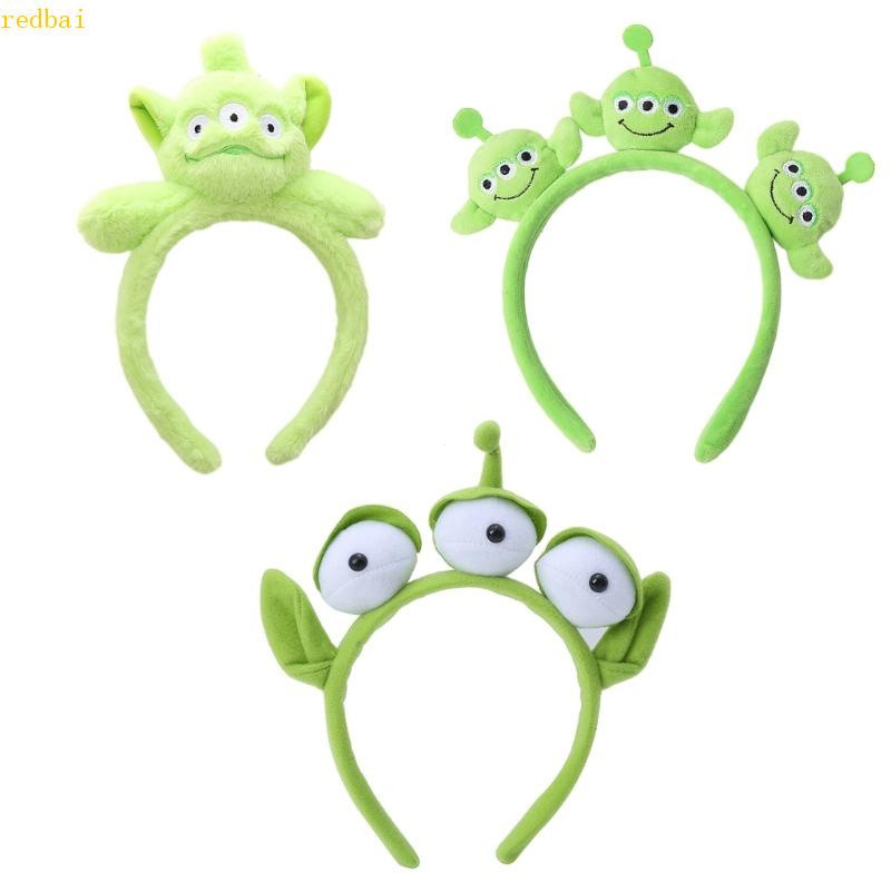 redbai Adult Teens Cartoon Headband 3-Eye Alien Shape Hair Hoop Plush Headpiece Hairband Prom Promessa Fantasia Cosplay