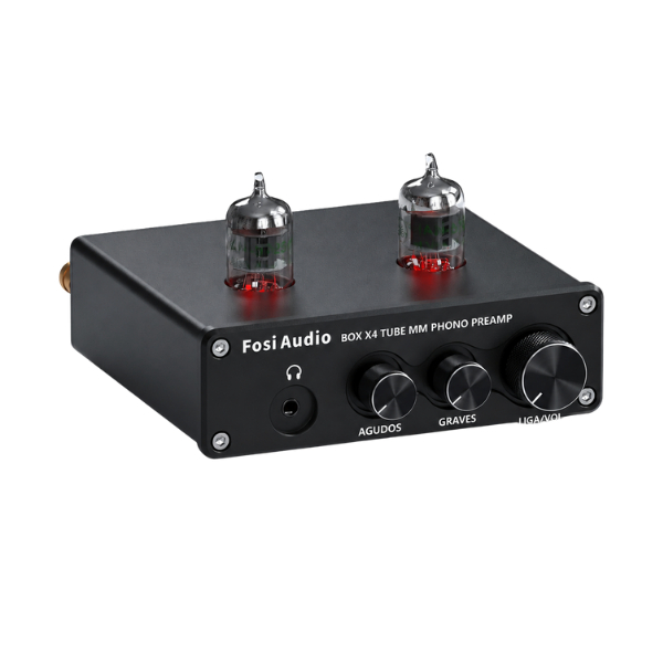 Pré Amplificador Phono Fosi Box X4 P/ Toca-discos Mm Válvulas 6J1