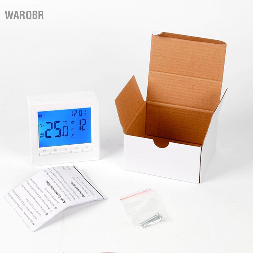 Warobr Controlador programável de termostato de caldeira Aumotop com tela LCD para Home Office Hotel Botão de toque
