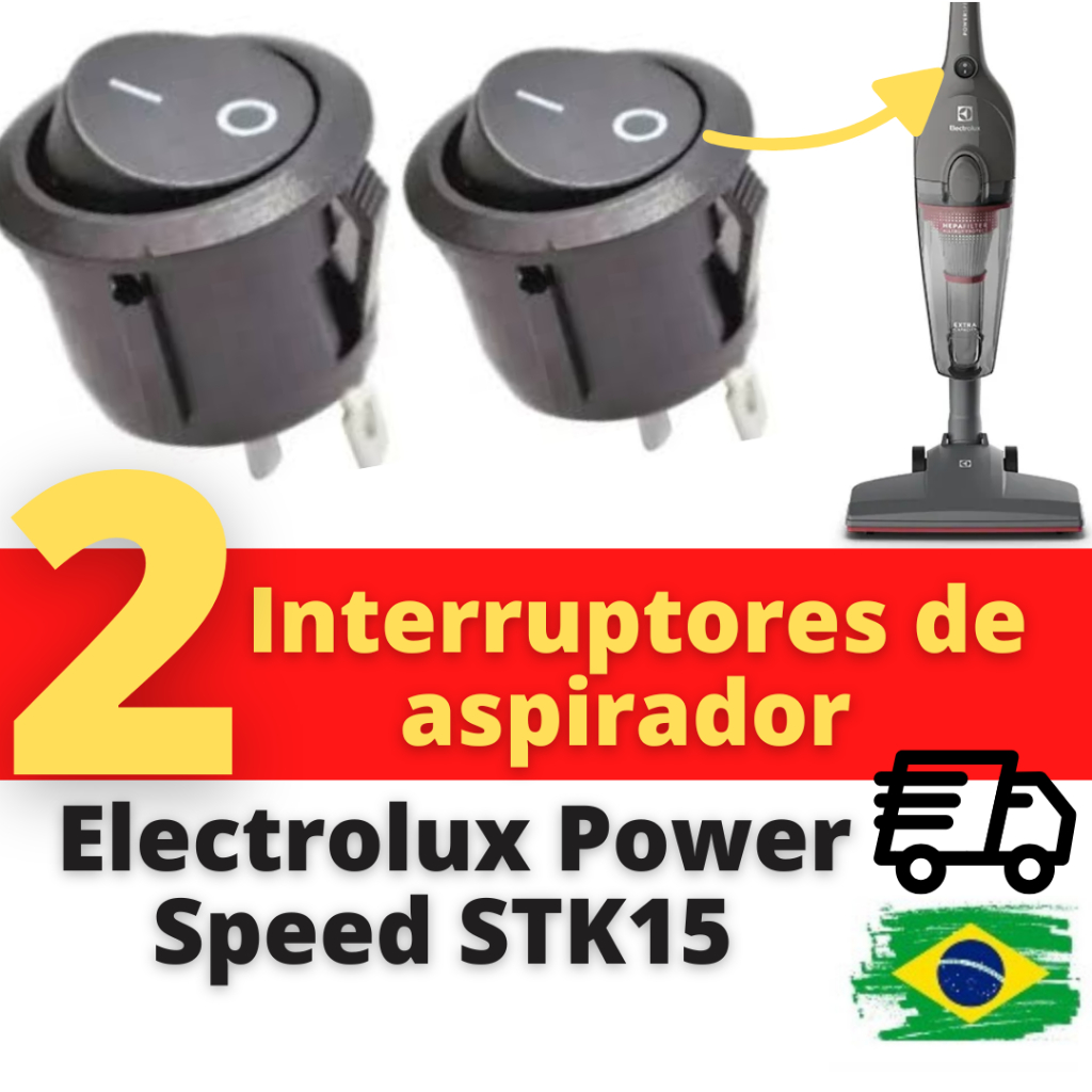Botão Interruptor Chave Liga Desliga para Aspirador Electrolux Power Speed STK15 (02 unidades)