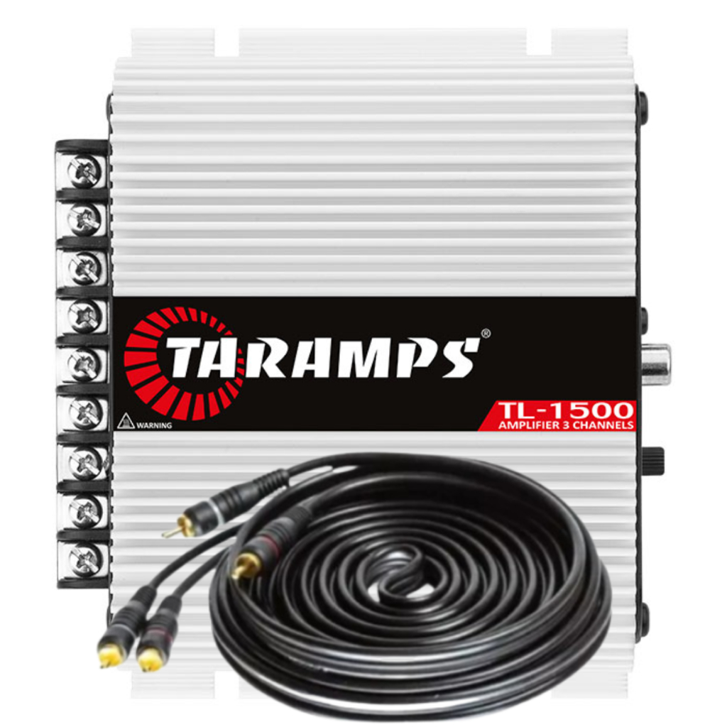 Modulo Amplificador 3 Canais Mono Stereo 390 Wrms Taramps Tl1500 + Cabo Emborrachado 3 metros Brinde
