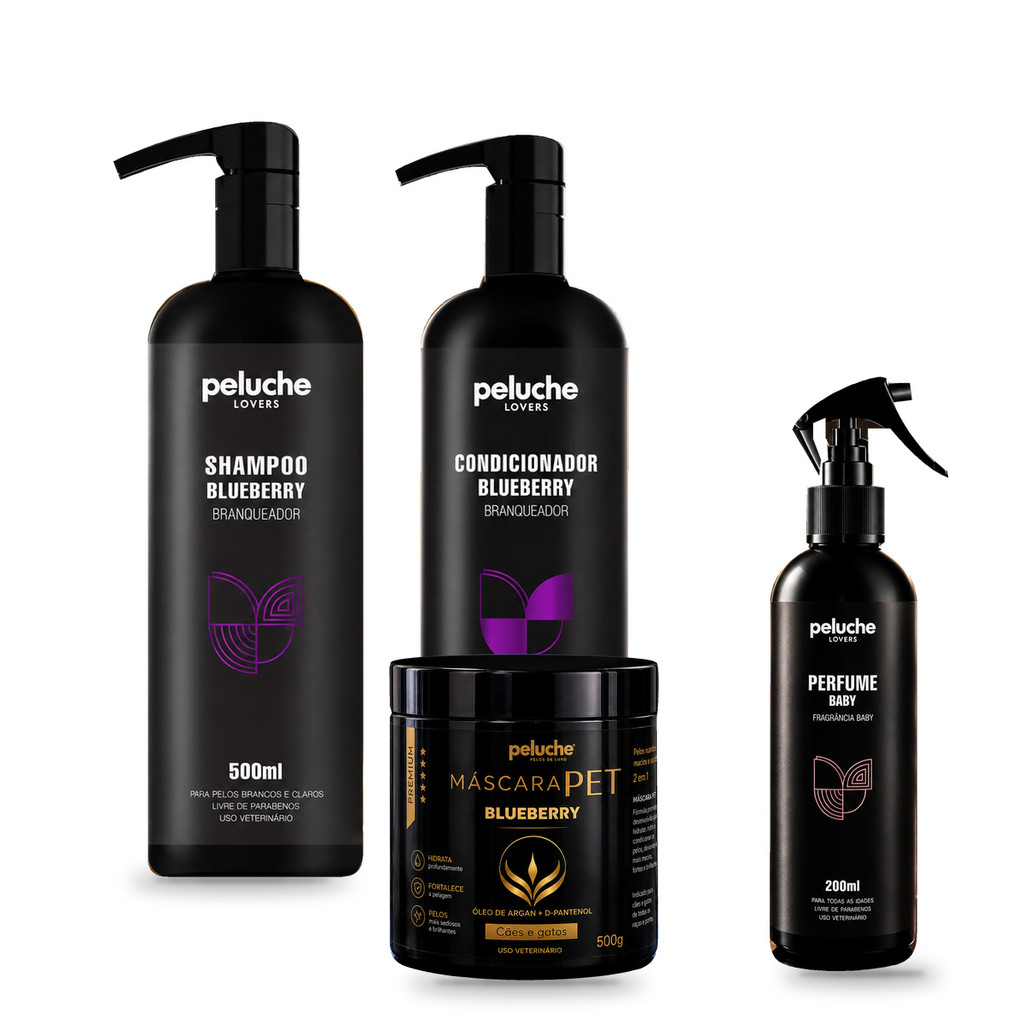 Kit Blueberry Peluche Banho e Hidratação, Perfume Baby - 4 Itens