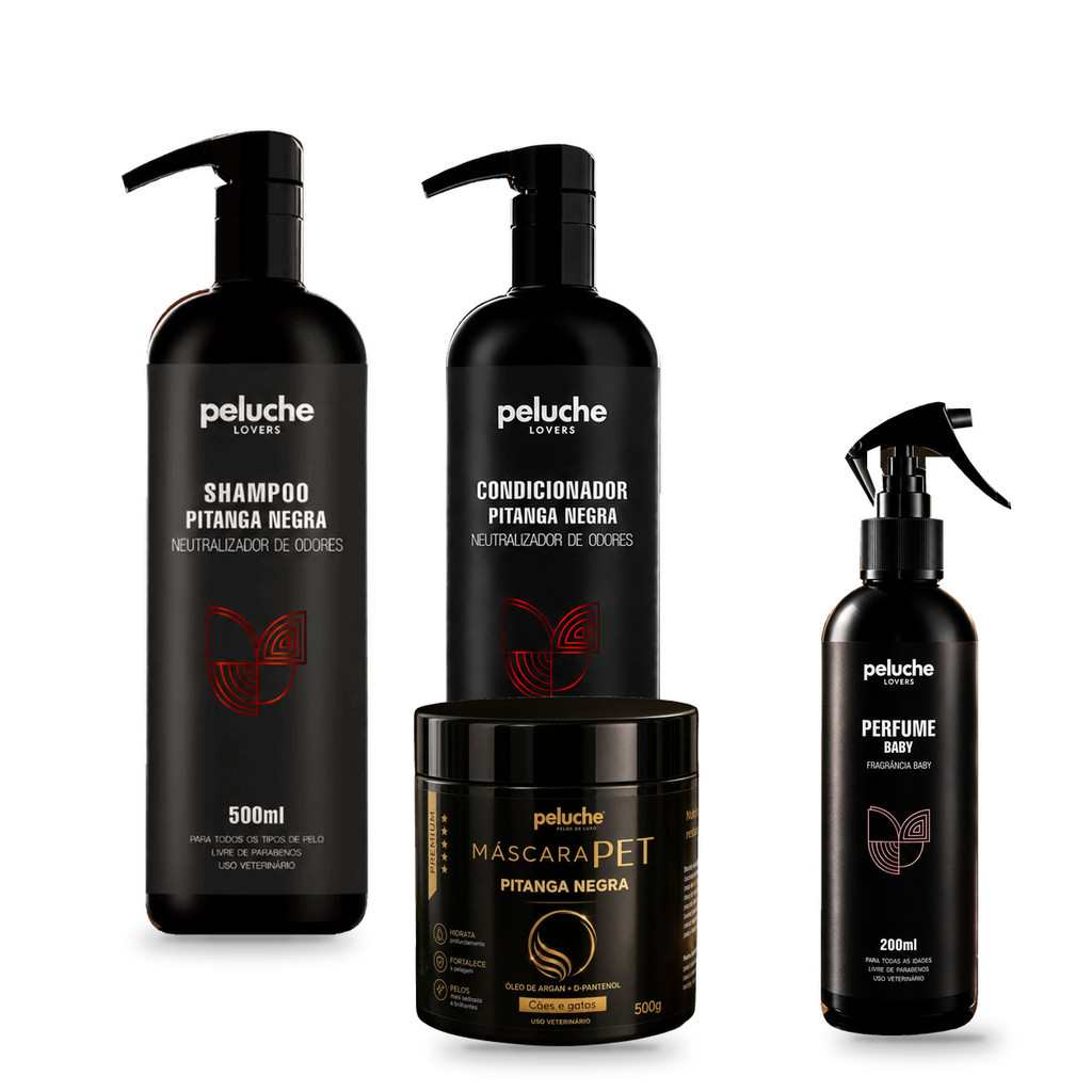 Kit Pitanga Negra Peluche Banho e Hidratação, Perfume Baby - 4 Itens