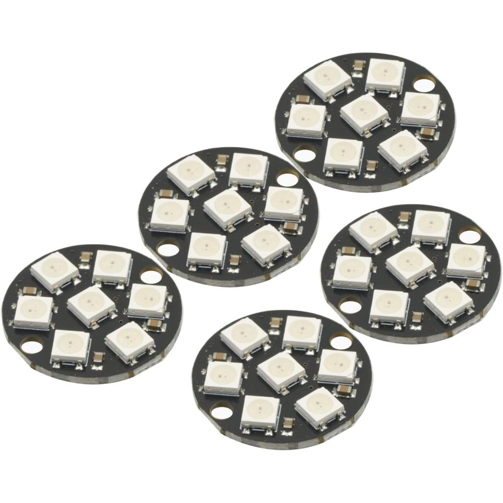 5 Peças WS2812 7-Bit 7 Bits WS2812B LED 5050 RGB LED Ring Lamp Light com Drivers Integrados para Arduino ESP8266 Raspber